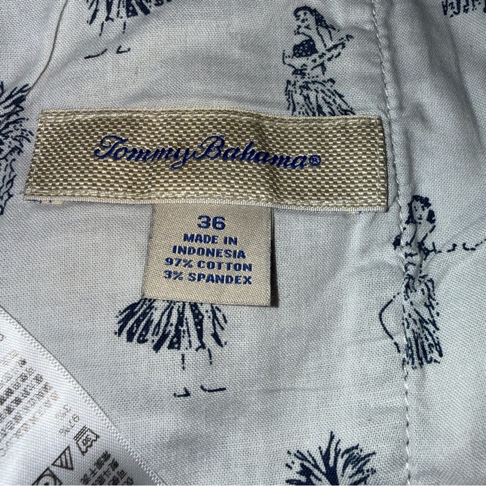 Tommy Bahama Men’s Gray Flat Front Shorts Size 36 Marlin Logo Cotton/Spandex - Picture 3 of 5